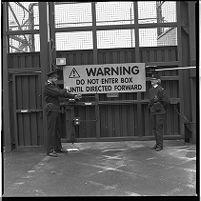 Royal Ulster Constabulary (RUC) station, including security gates, Newcastle, County Down