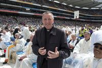 International Eucharistic Congress, 50th, Sean Rogan, on the right, PP, Downpatrick, Final Day Ceremony, Croke Park Gaelic Athletic Association (GAA) Stadium, Dublin