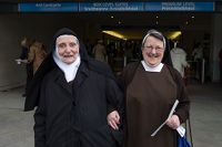 International Eucharistic Congress, 50th, nuns at the Final Day Ceremony, Croke Park Gaelic Athletic Association (GAA) Stadium, Dublin