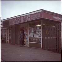 Gerry McBurney and staff at Premier Record Shop, Belfast