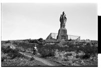 Eddie McGrady jogging, after beating Enoch Powell for the local seat in the Westminster Election, near St. Patrick&#39;s monument, Saul, Downpatrick