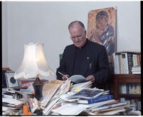 Denis Faul in his office